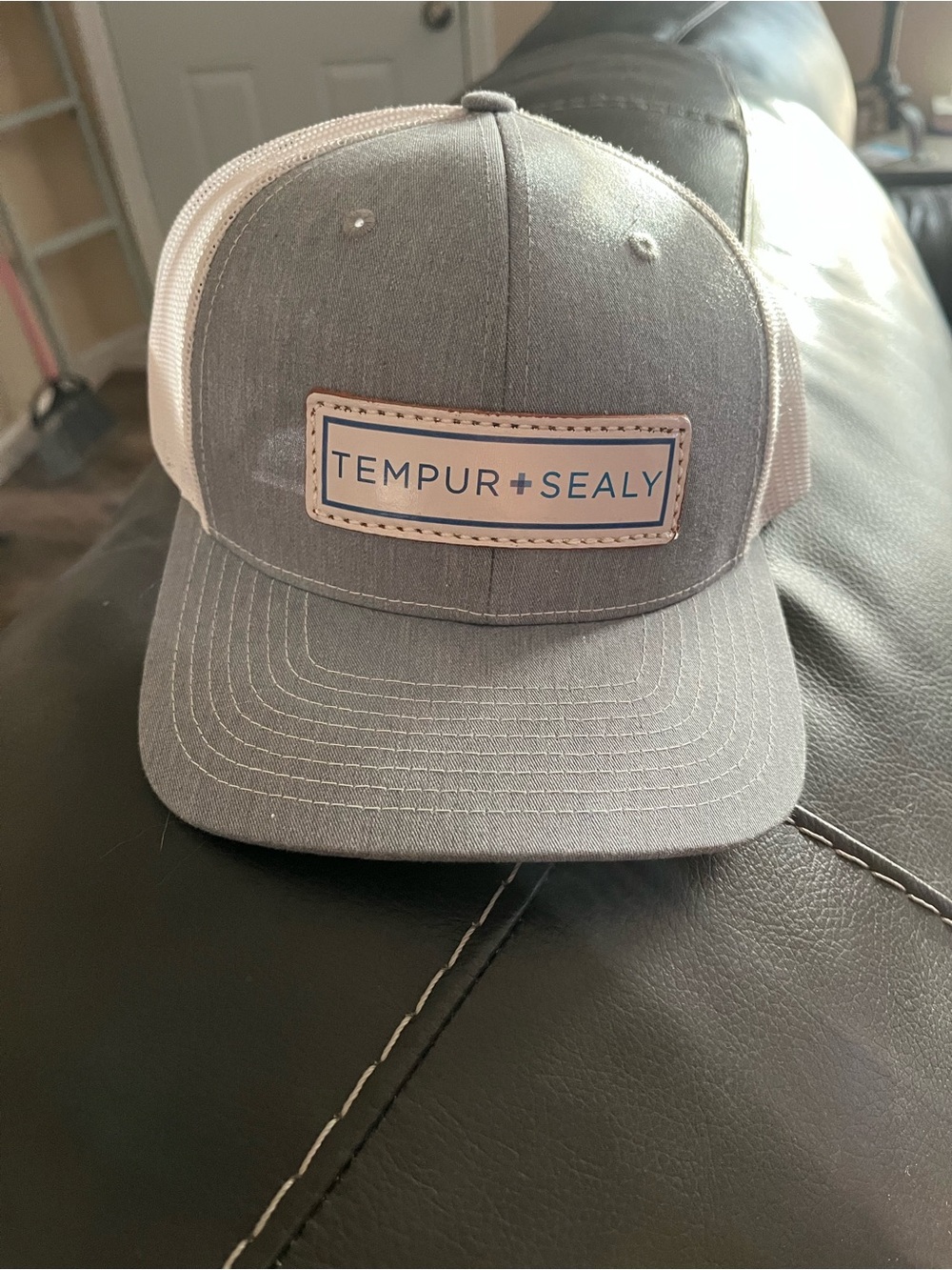 Men's Gray and White Trucker Cap